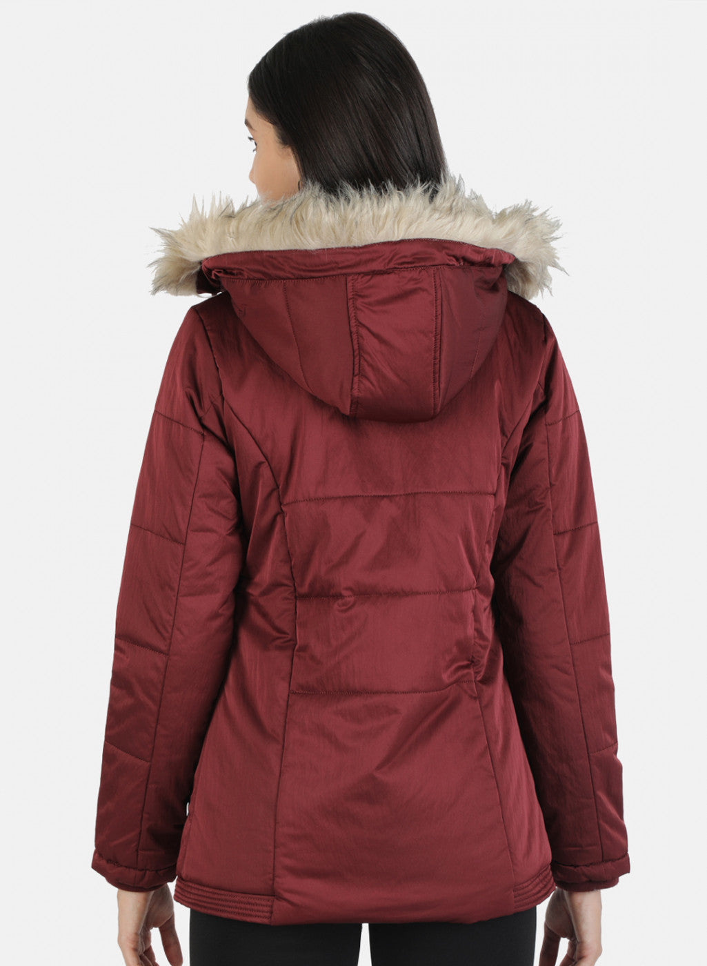 Women Maroon Solid Jacket