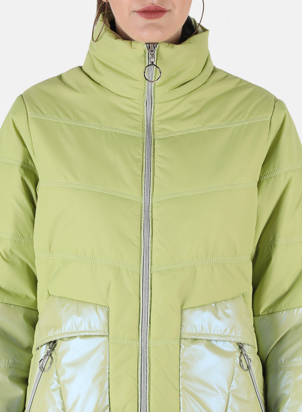 Women Green Solid Jacket