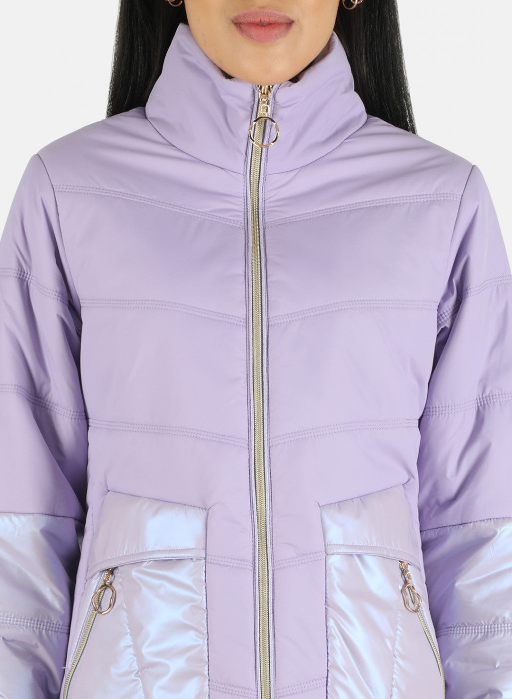 Women Purple Solid Jacket