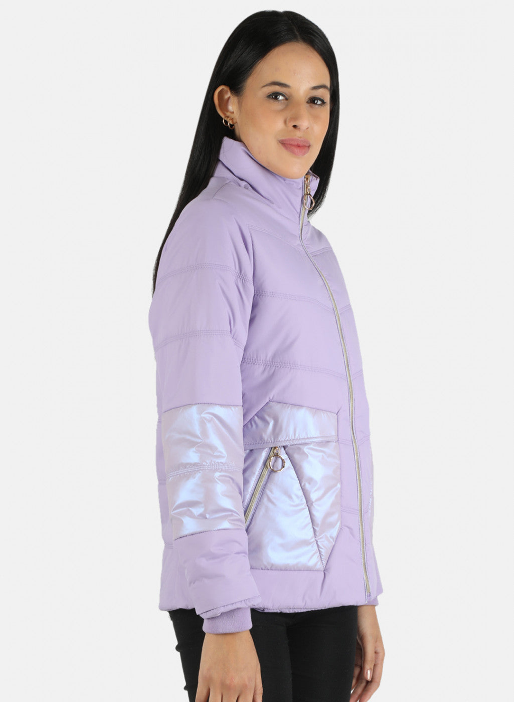 Women Purple Solid Jacket