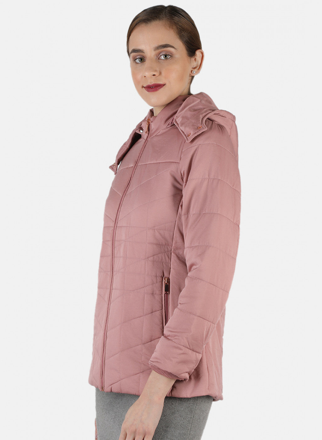 Women Pink Solid Jacket