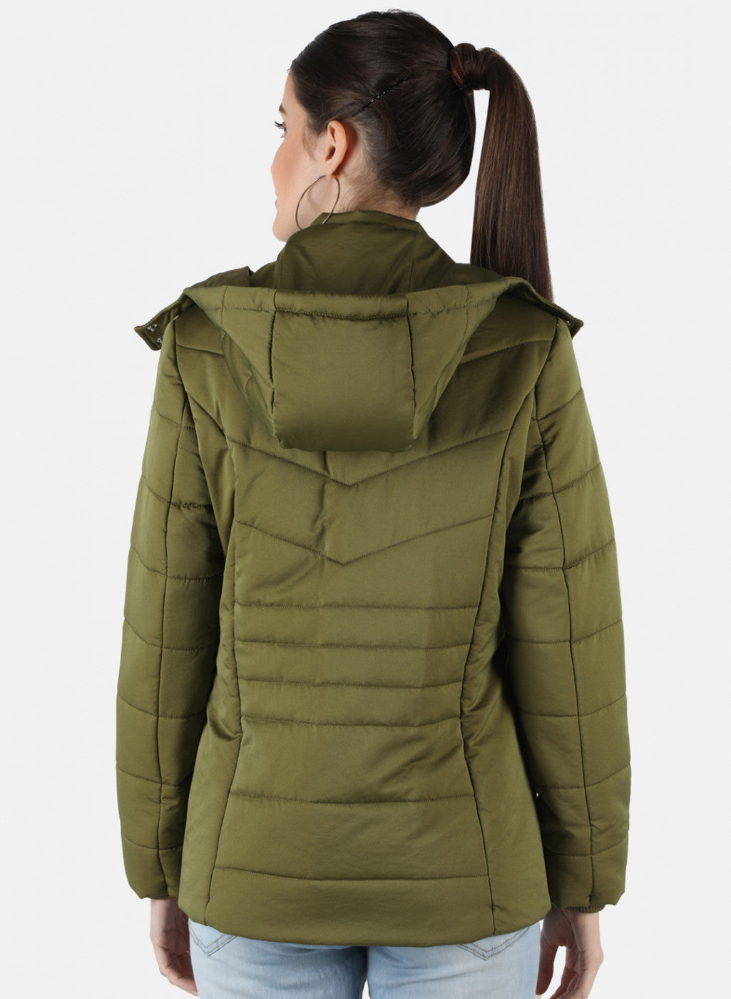 Women Green Solid Jacket