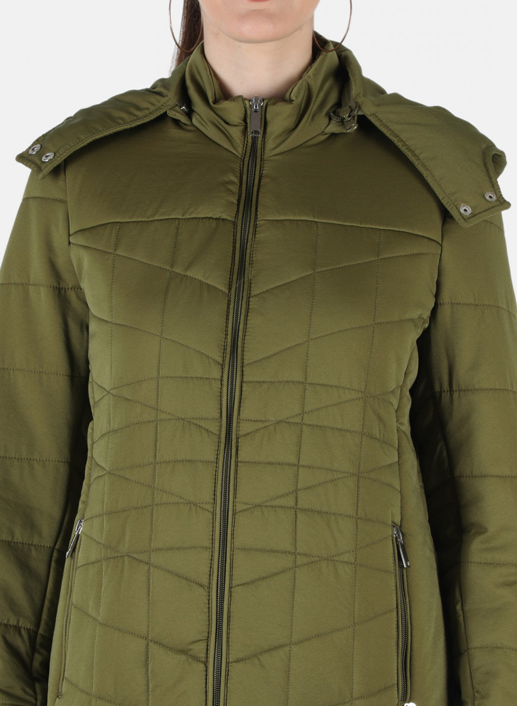 Women Green Solid Jacket