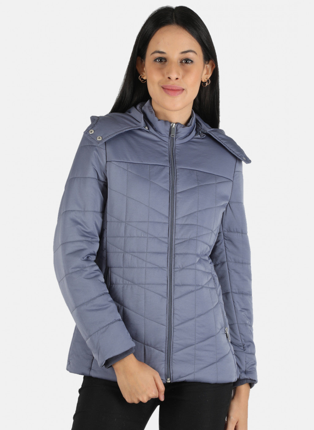 Women Blue Solid Jacket