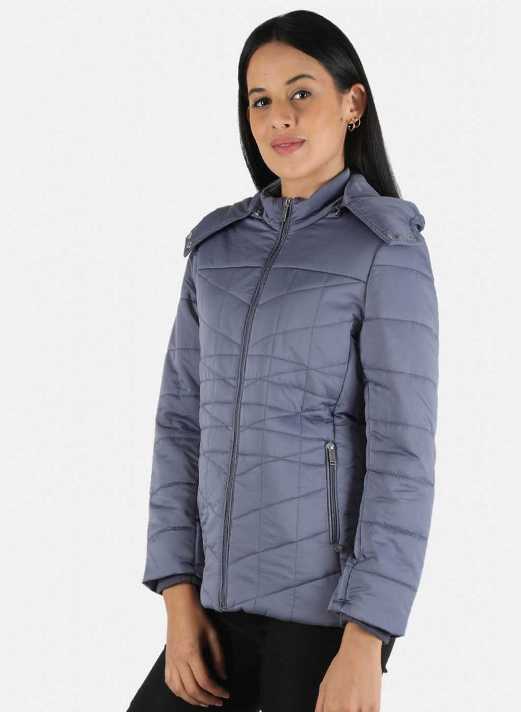 Women Blue Solid Jacket