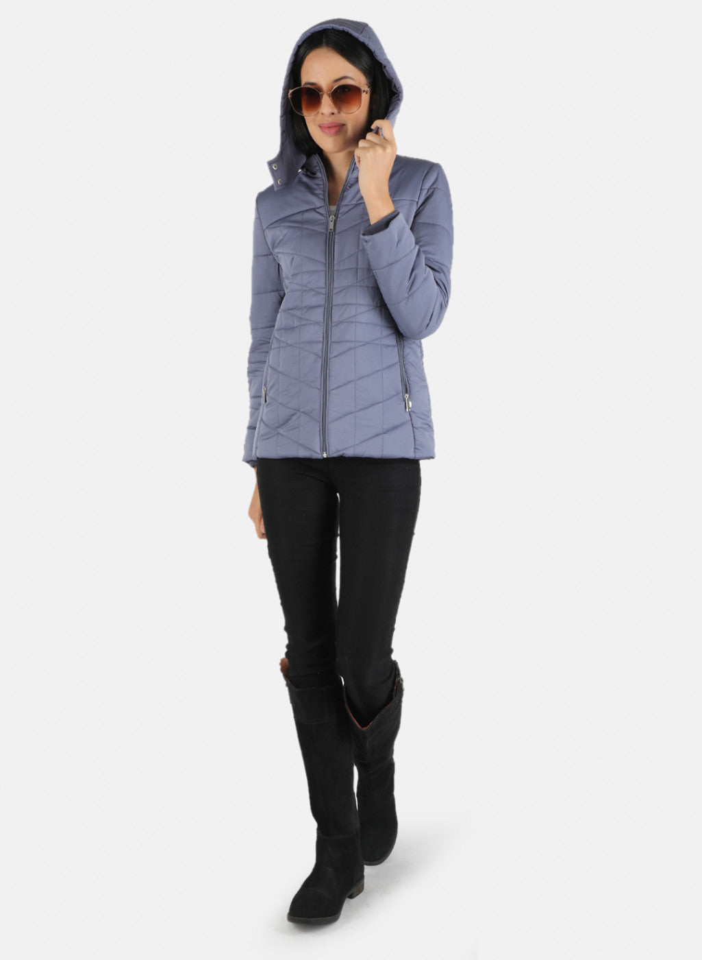 Women Blue Solid Jacket