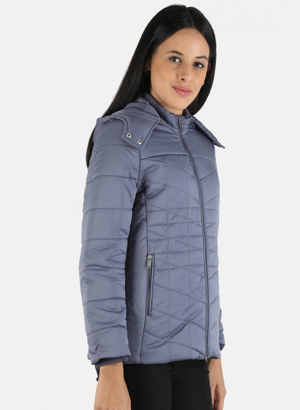 Women Blue Solid Jacket