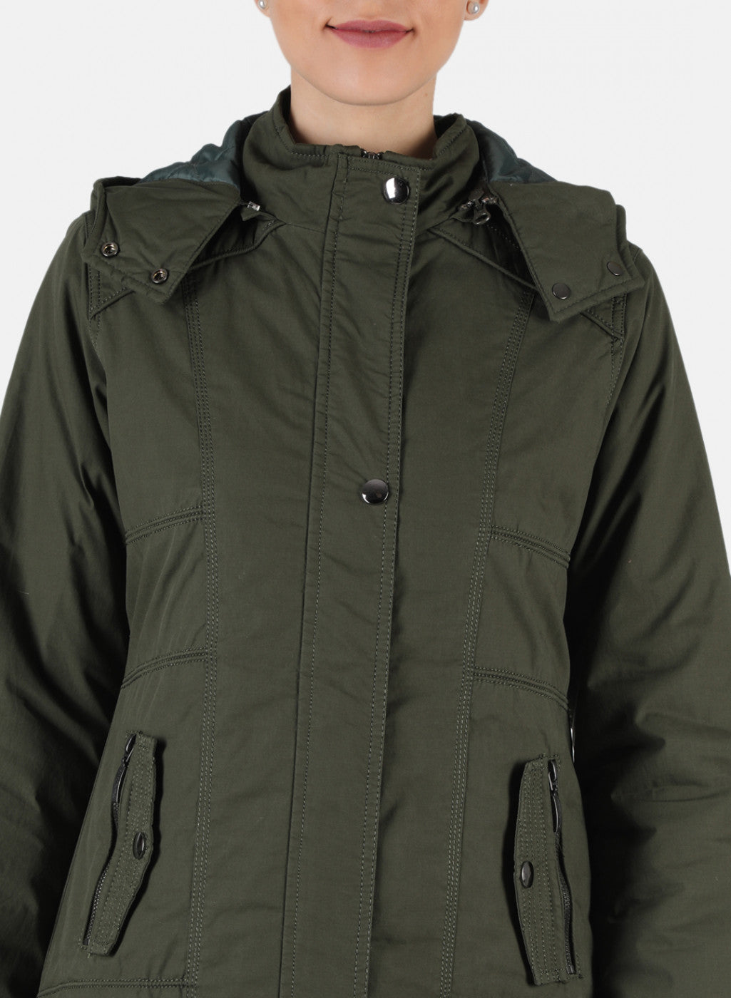 Women Olive Solid Jacket