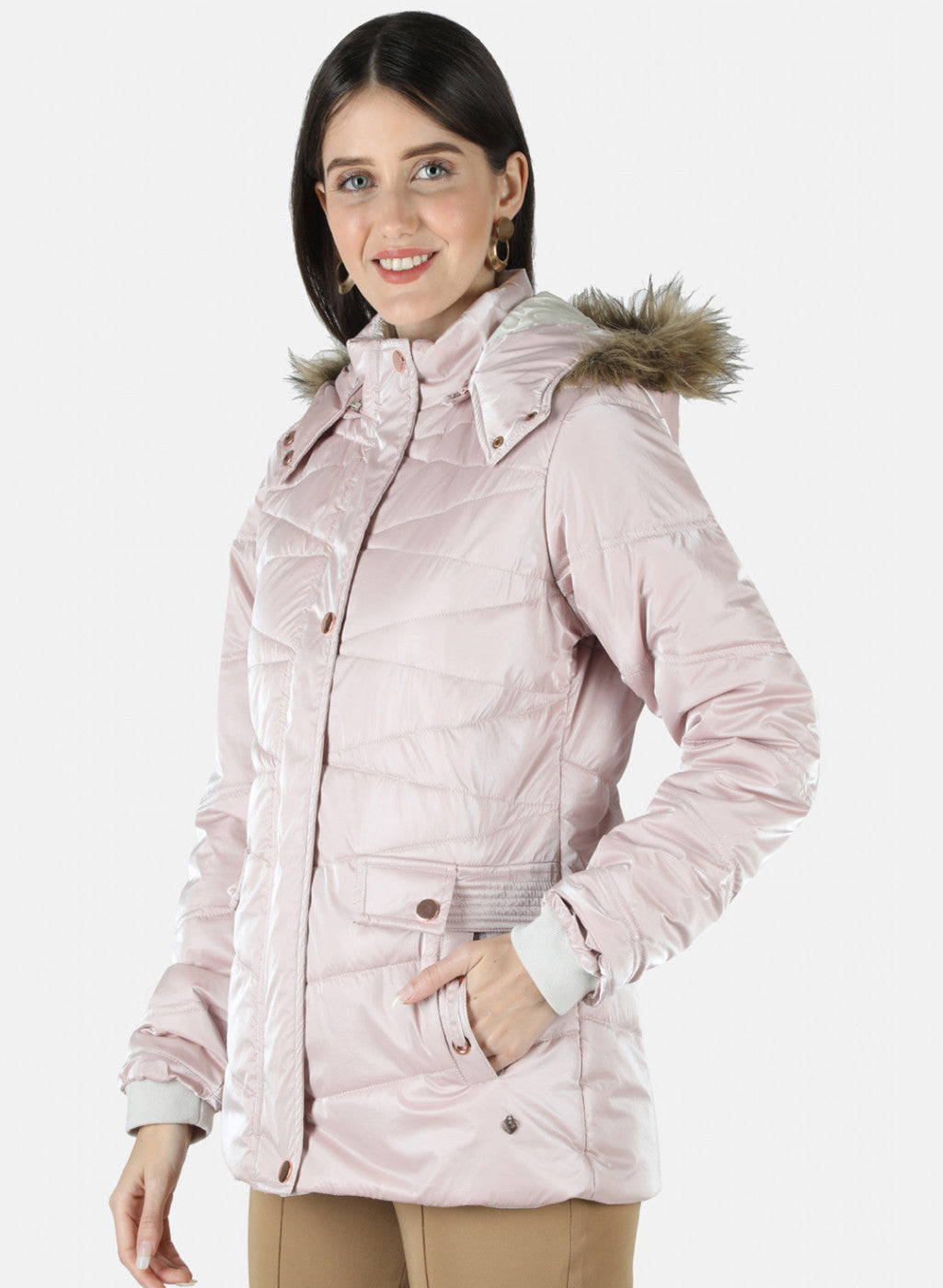 Women Pink Solid Jacket