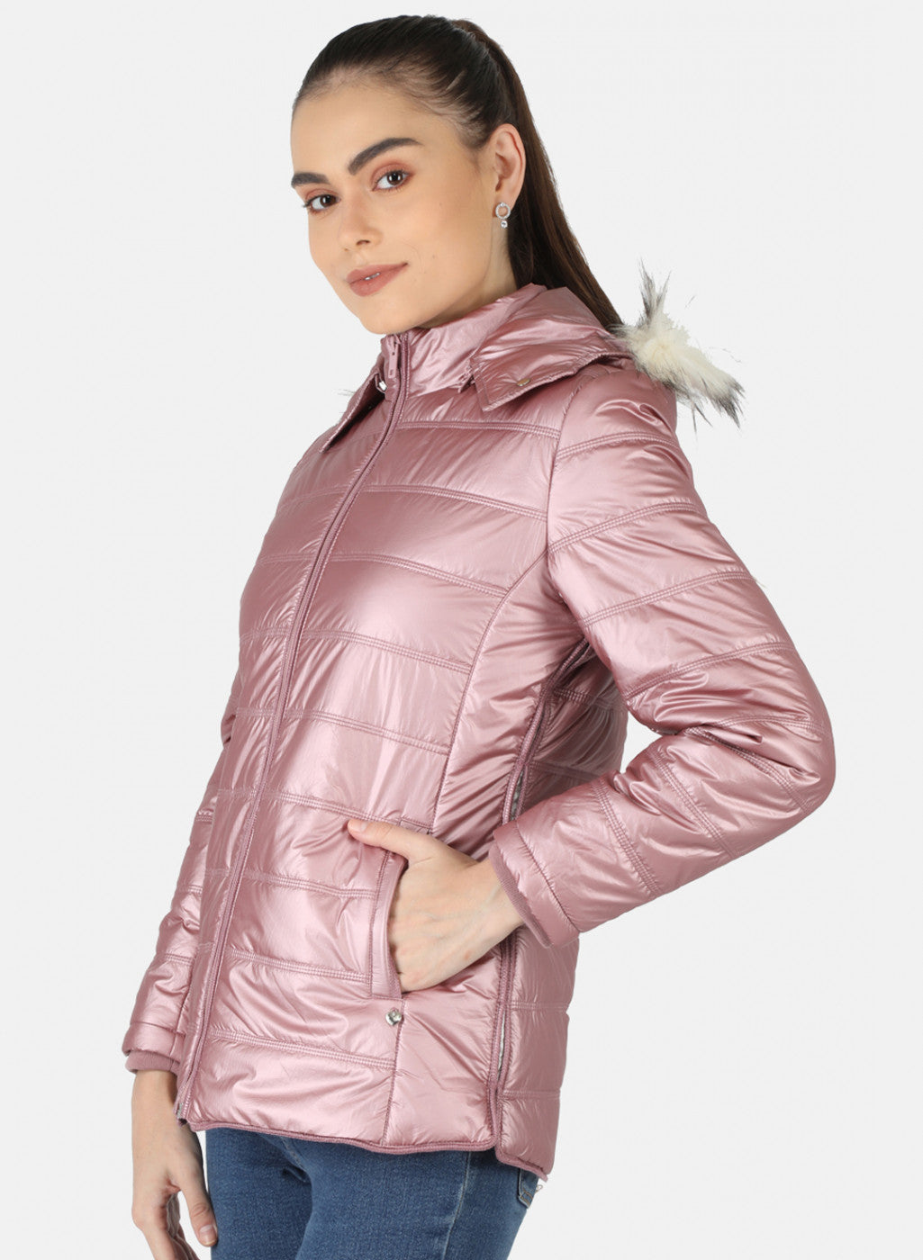 Women Pink Solid Jacket