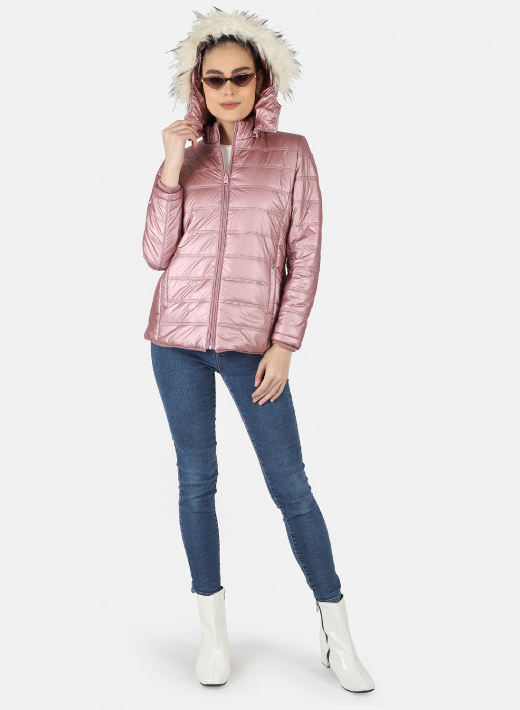 Women Pink Solid Jacket