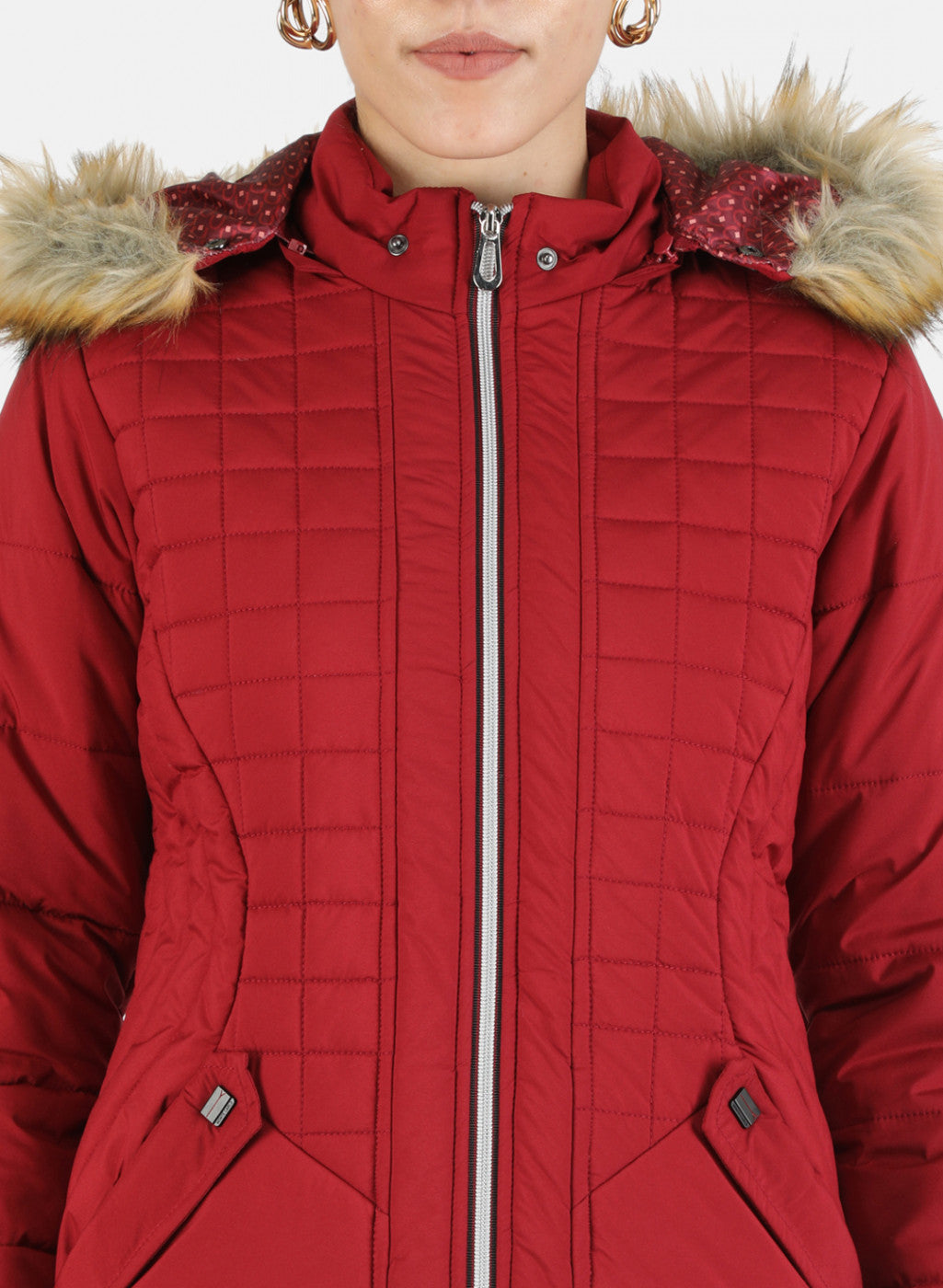 Women Maroon Solid Jacket