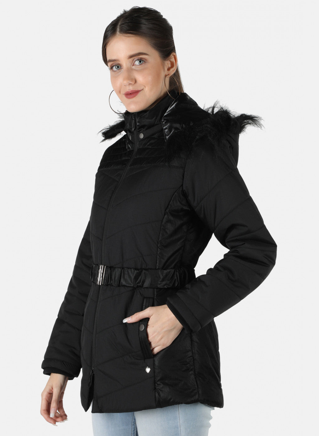 Women Black Solid Jacket