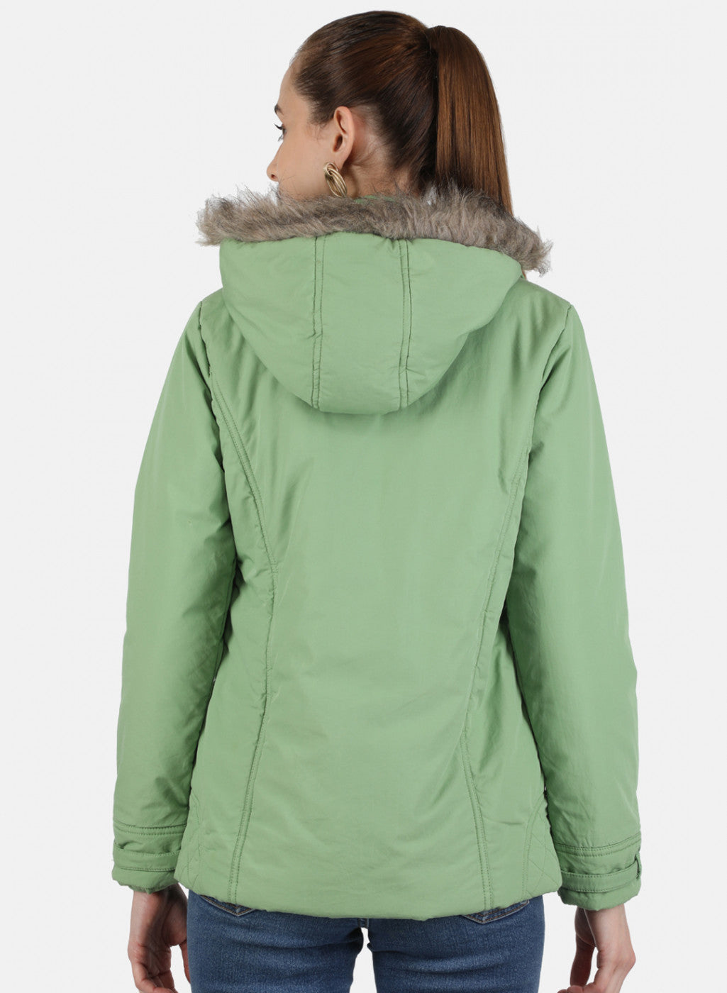 Women Green Solid Jacket