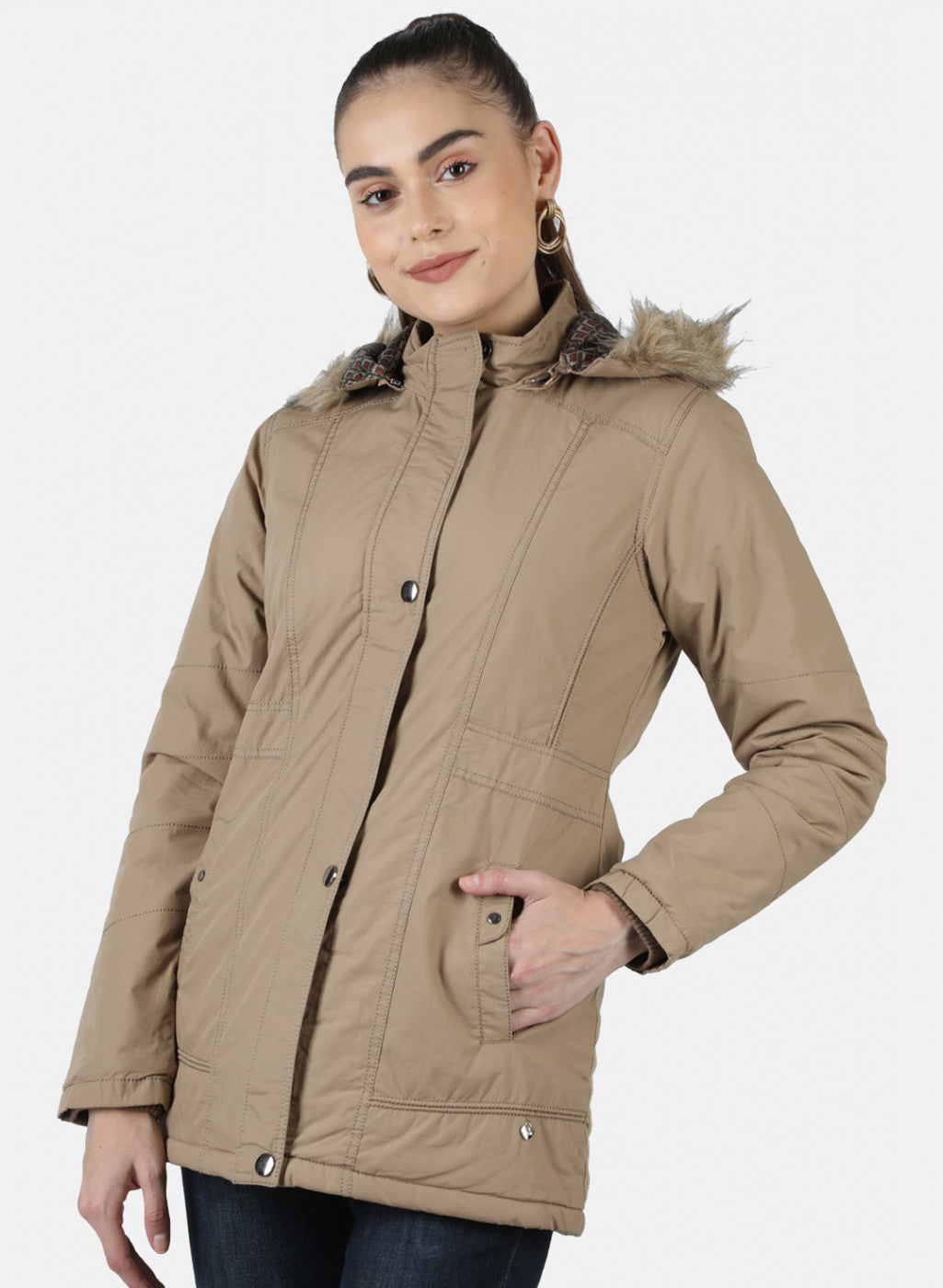 Women Brown Solid Jacket