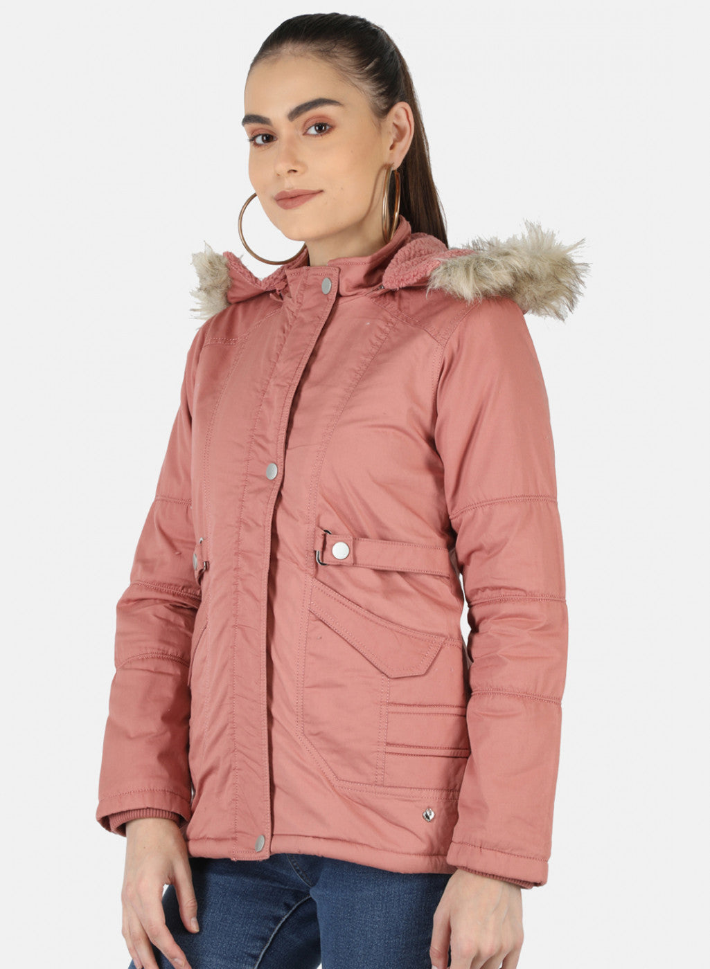 Women Pink Solid Jacket