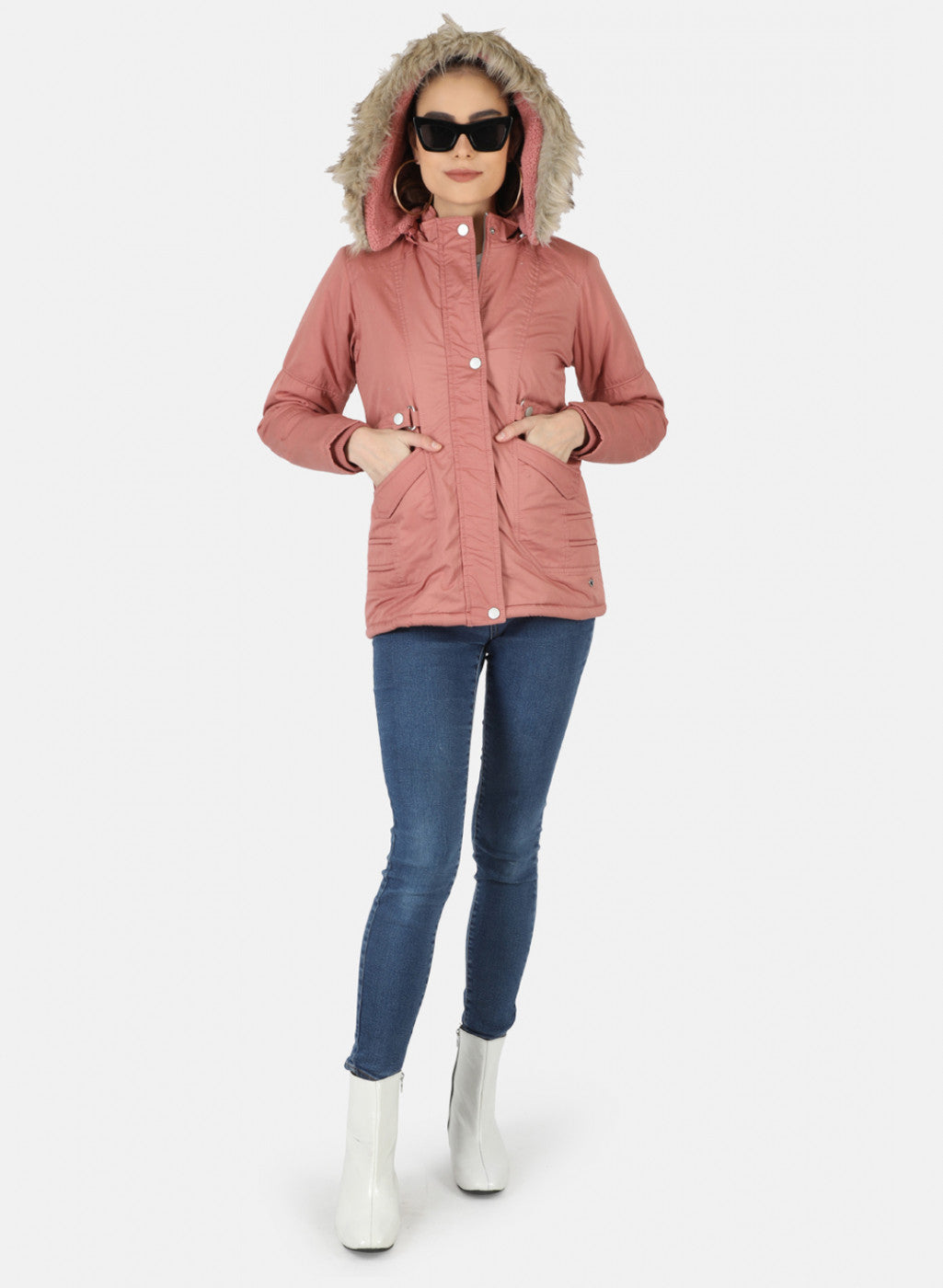 Women Pink Solid Jacket