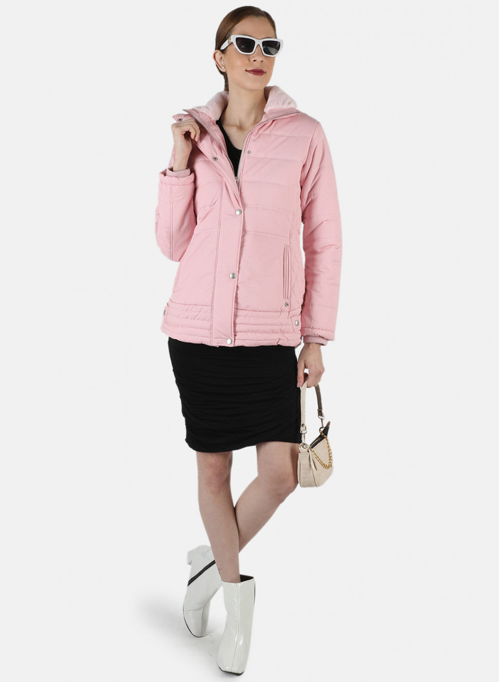 Women Pink Solid Jacket