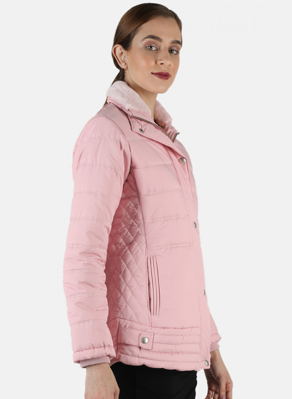 Women Pink Solid Jacket