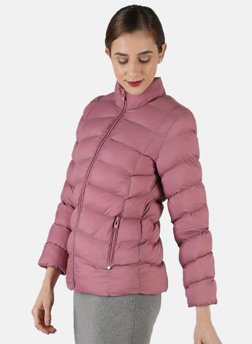 Women Pink Solid Jacket