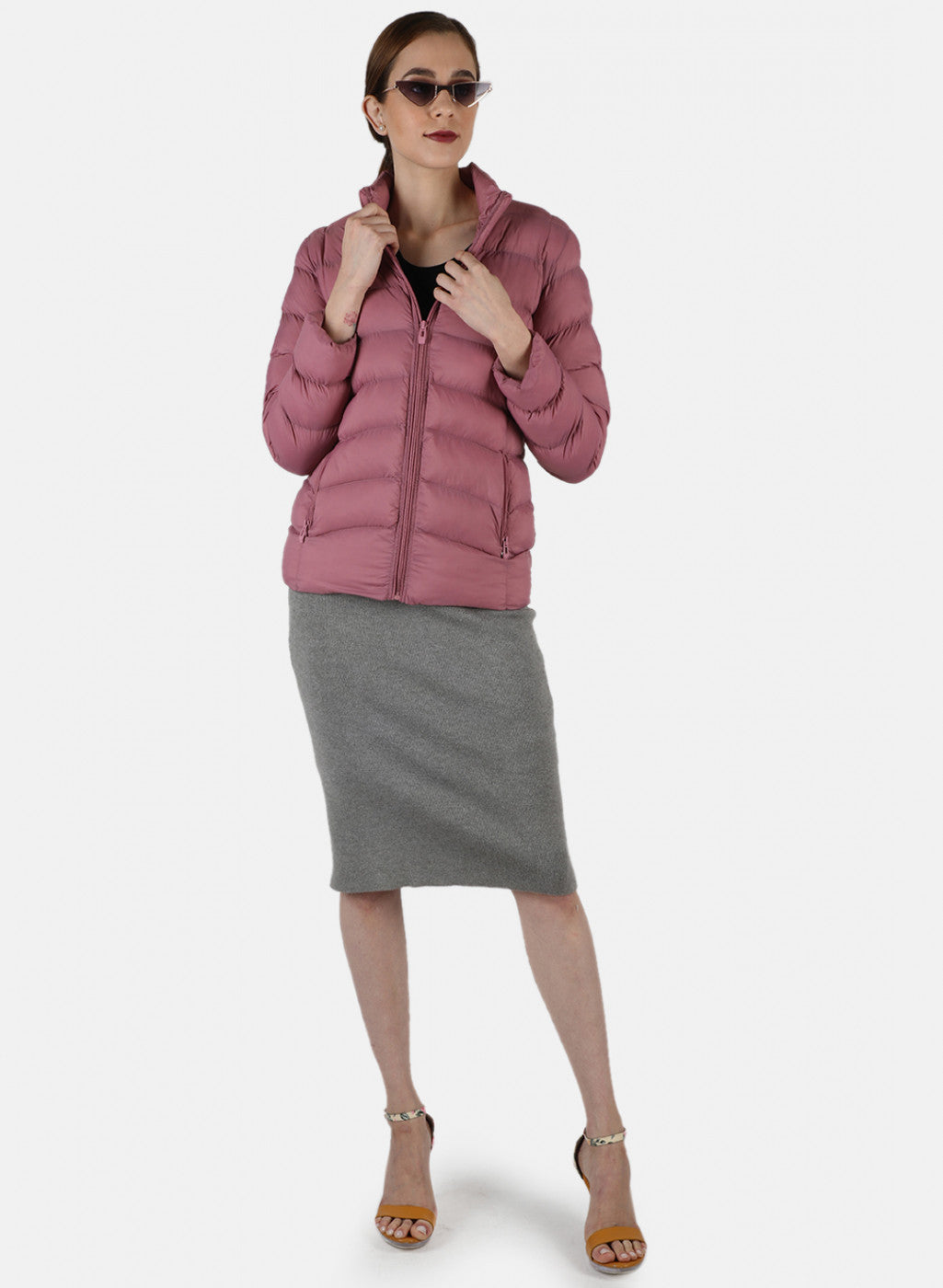 Women Pink Solid Jacket