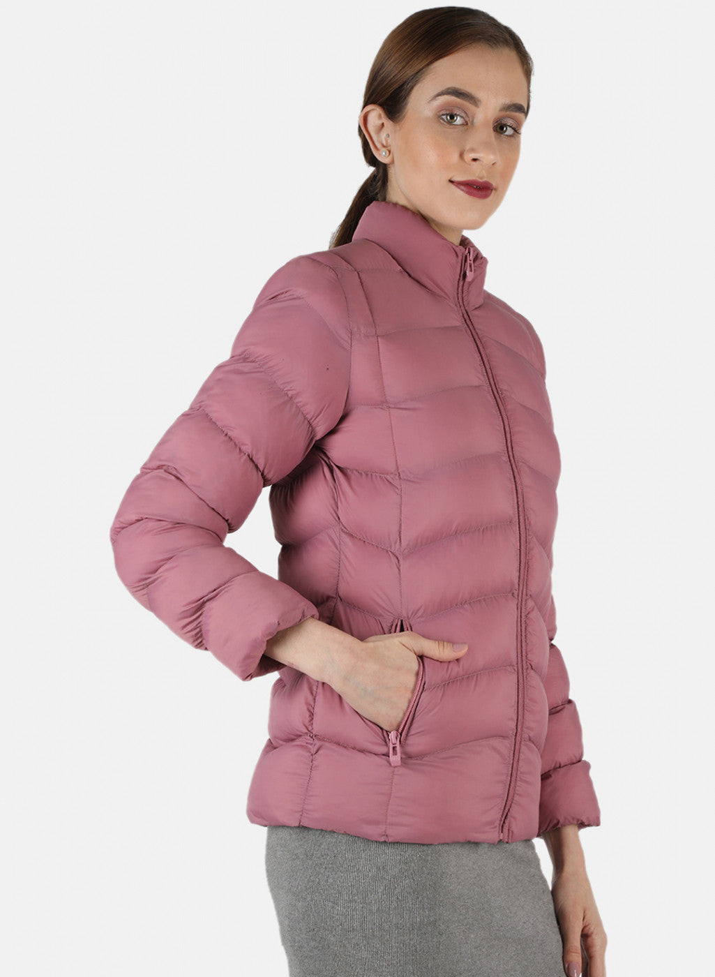 Women Pink Solid Jacket