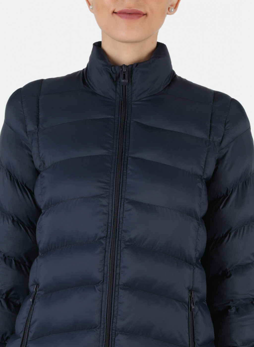 Women Navy Blue Solid Jacket