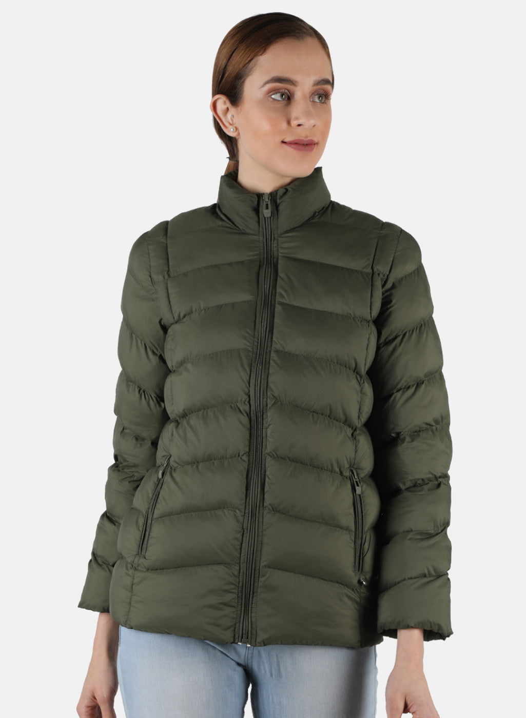 Women Green Solid Jacket