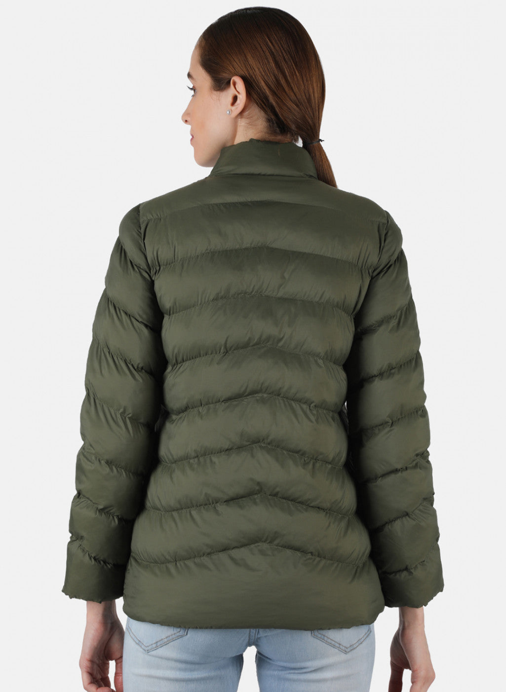 Women Green Solid Jacket