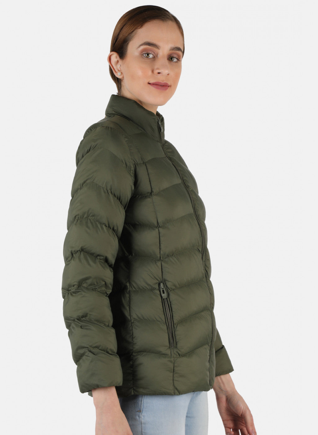 Women Green Solid Jacket