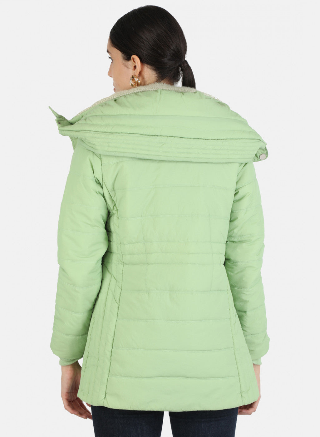 Women Green Solid Jacket