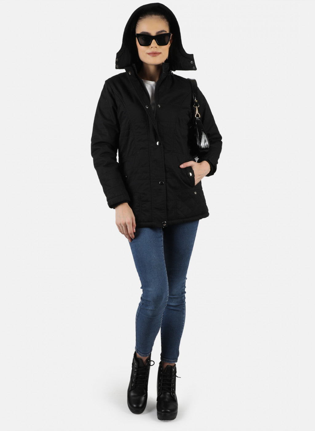 Women Black Solid Jacket