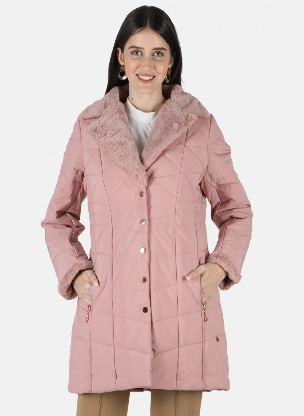 Women Pink Solid Jacket