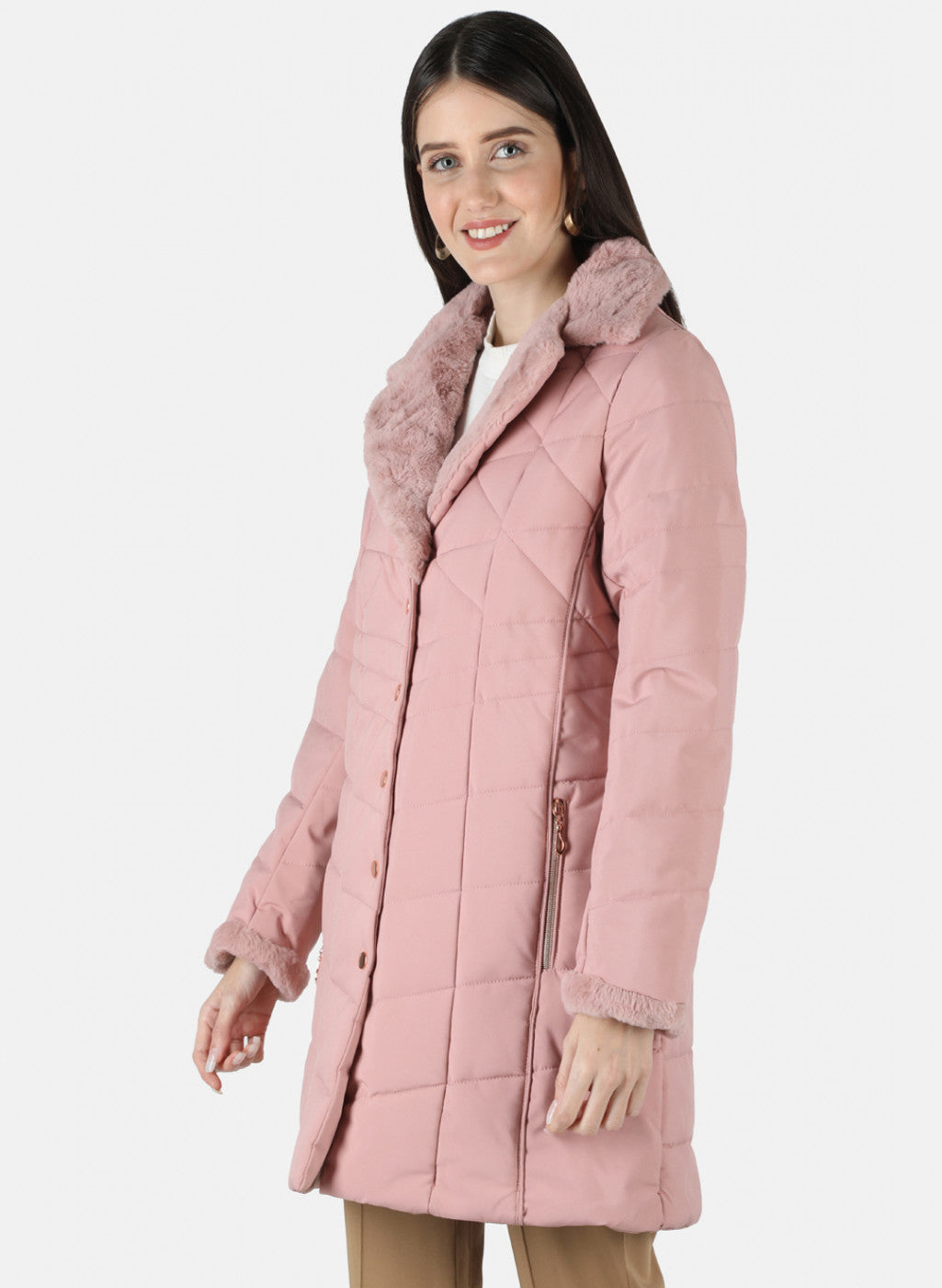 Women Pink Solid Jacket