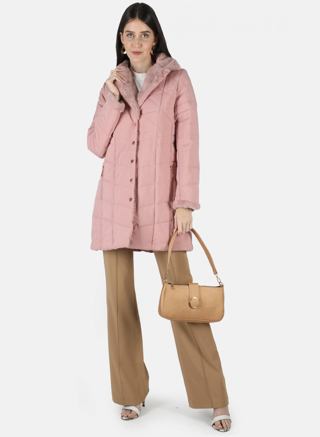 Women Pink Solid Jacket