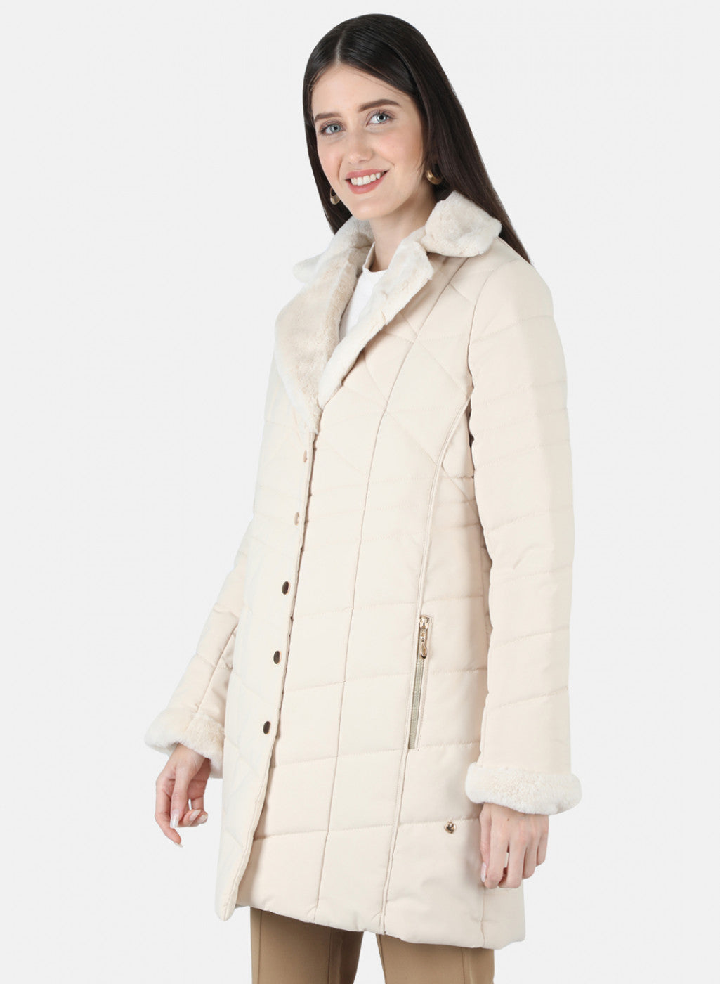 Women Beige Solid Jacket