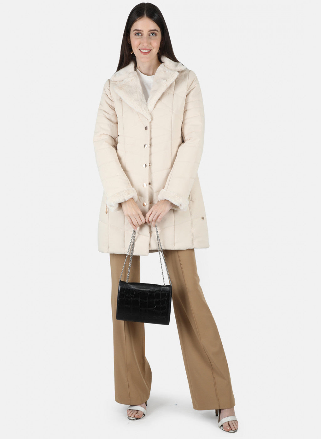 Women Beige Solid Jacket