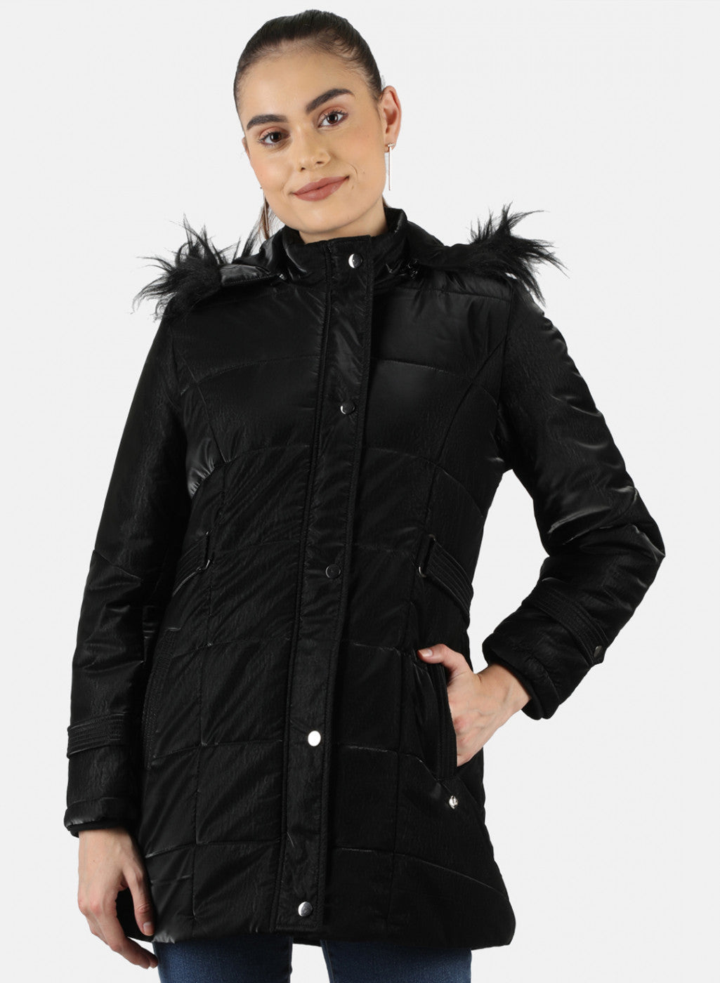 Women Black Solid Jacket