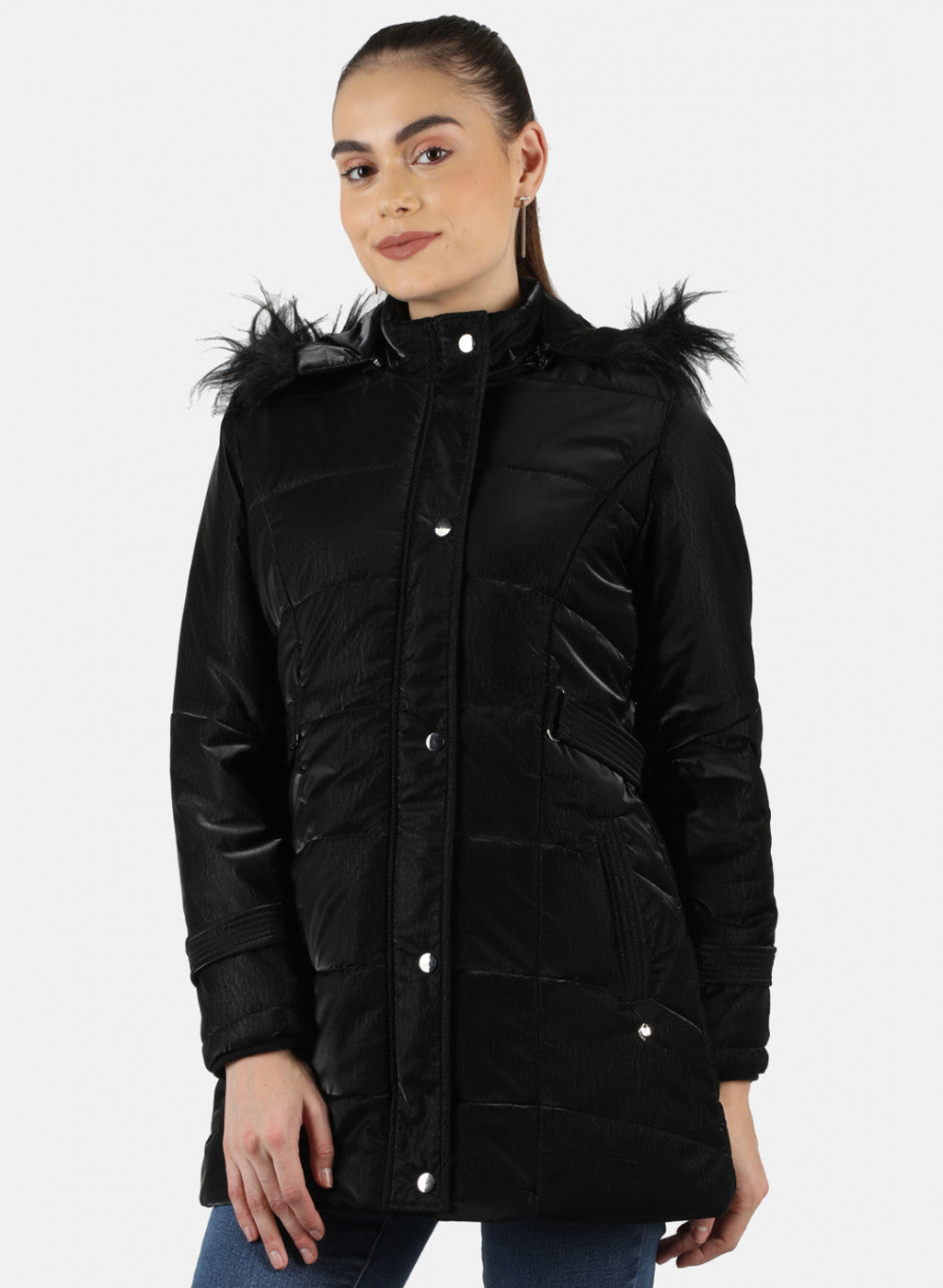 Women Black Solid Jacket