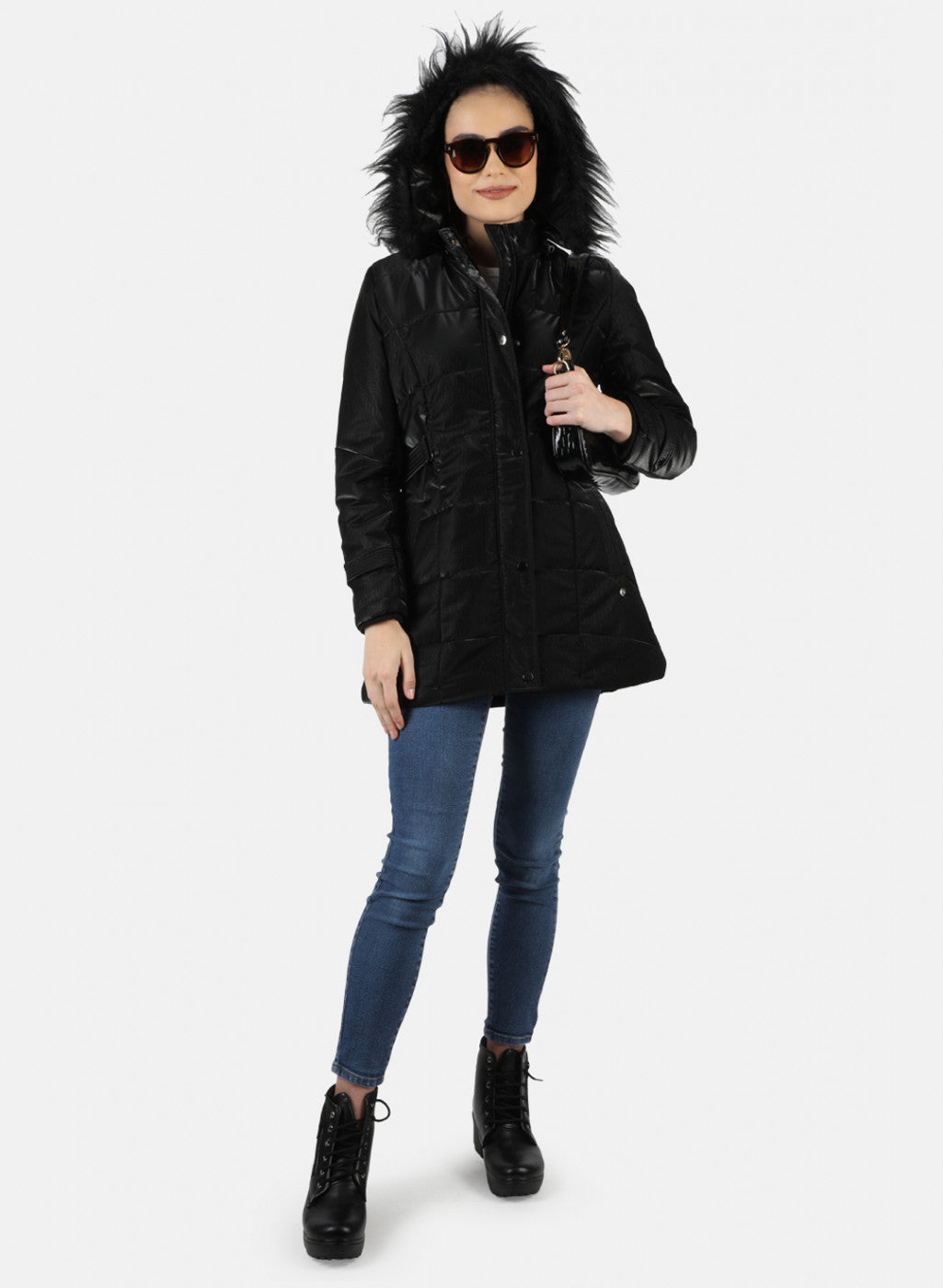 Women Black Solid Jacket