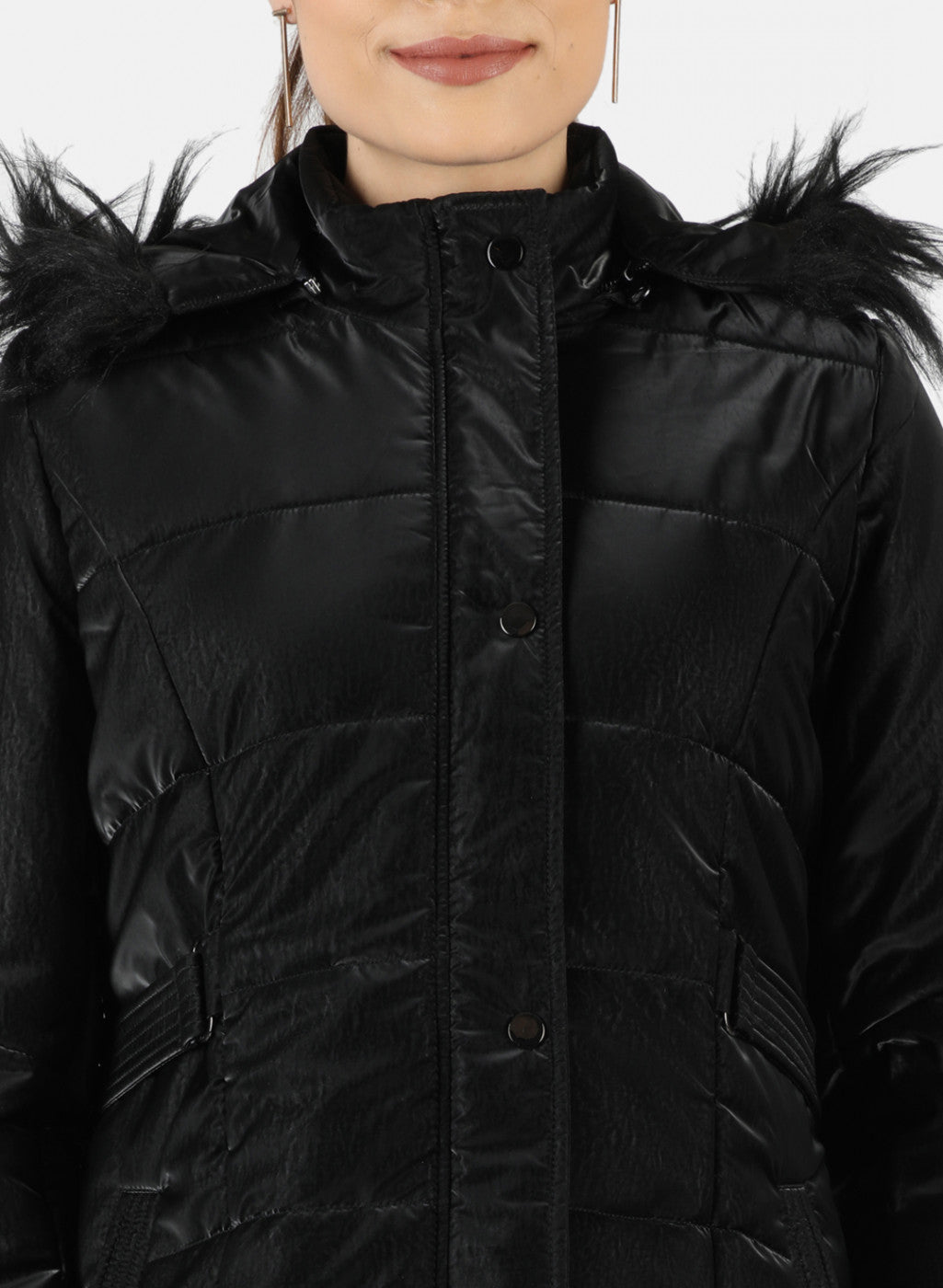 Women Black Solid Jacket