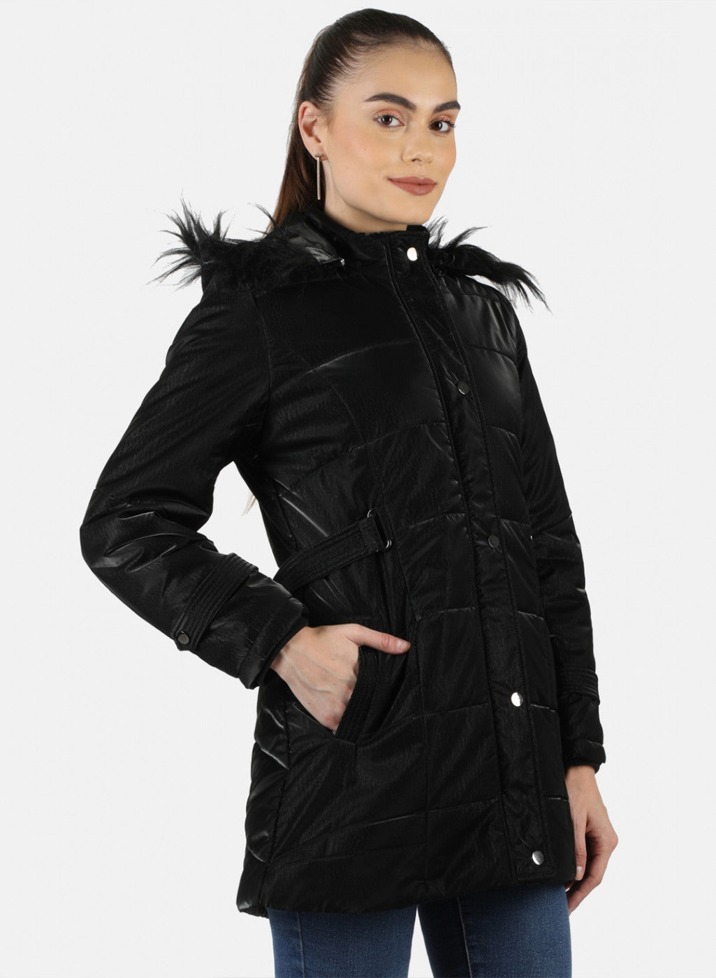 Women Black Solid Jacket