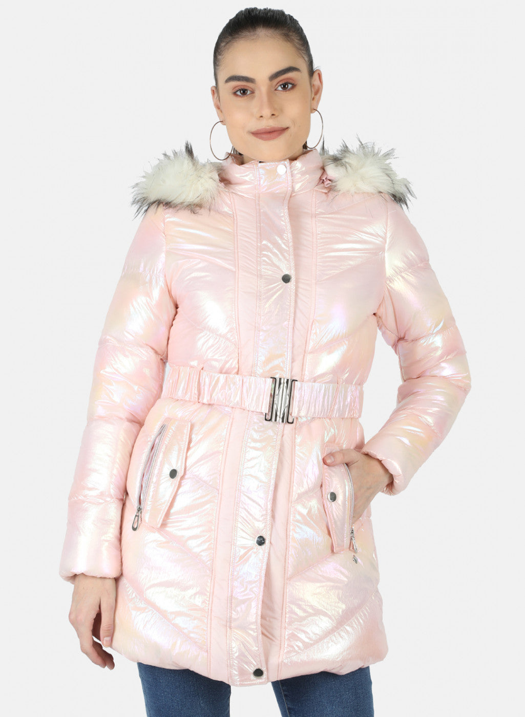 Women Pink Solid Jacket