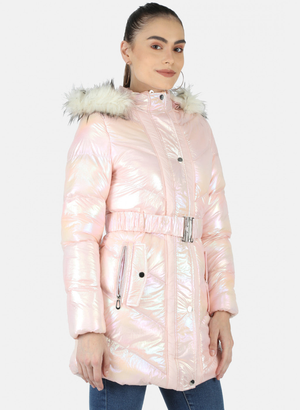 Women Pink Solid Jacket