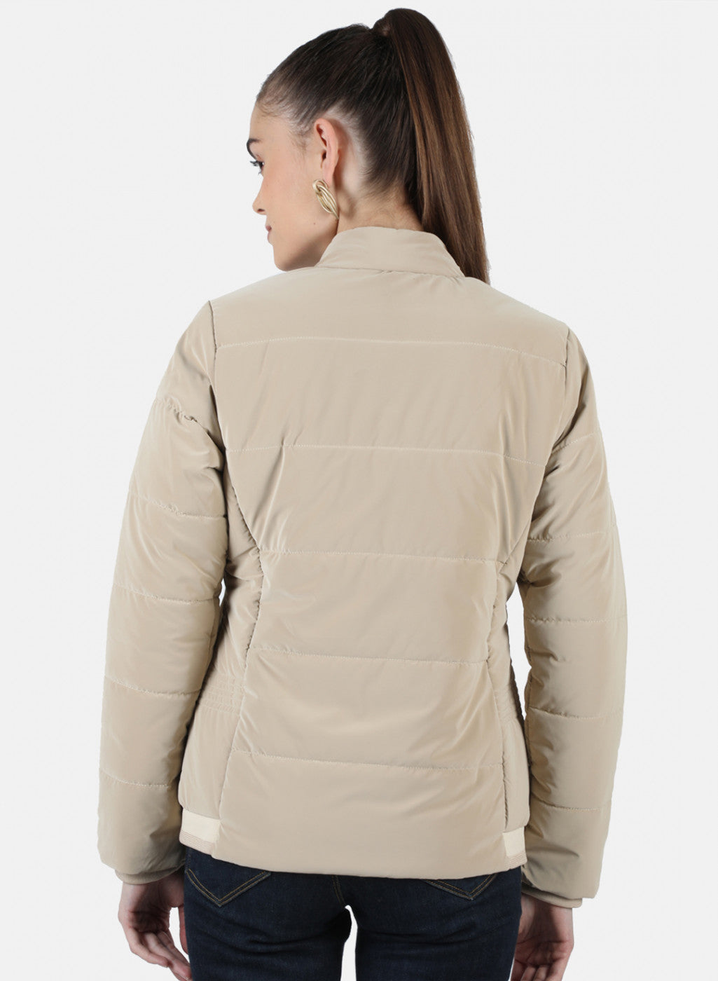 Women Beige Solid Jacket