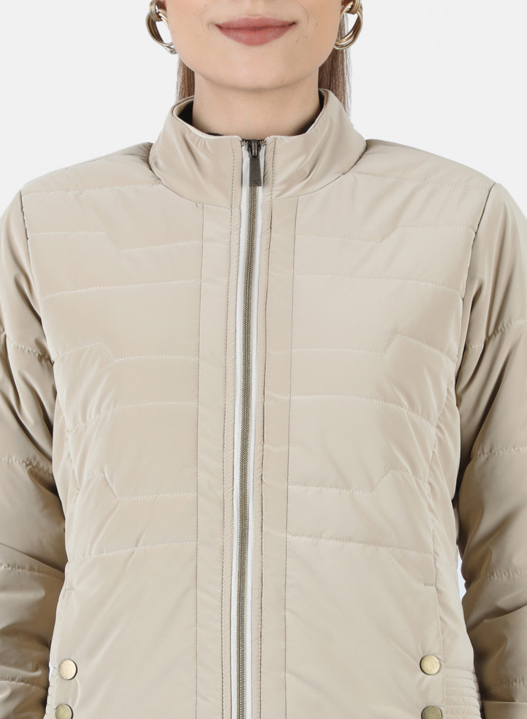 Women Beige Solid Jacket