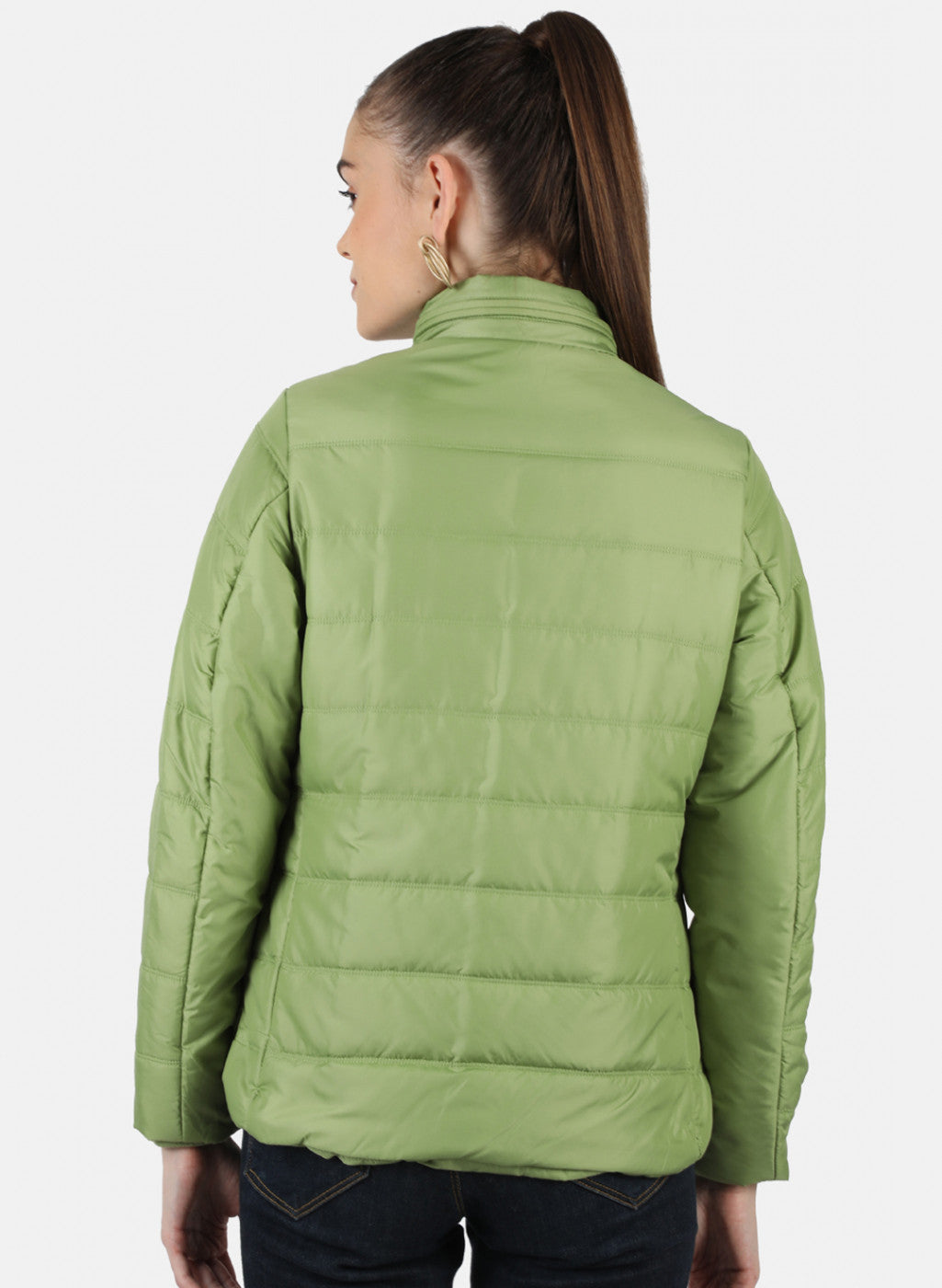 Women Green Solid Jacket