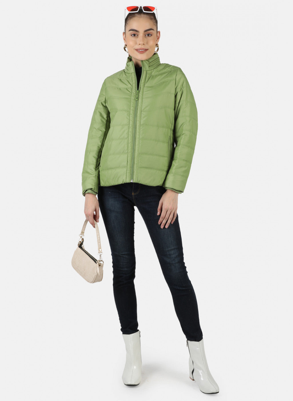 Women Green Solid Jacket