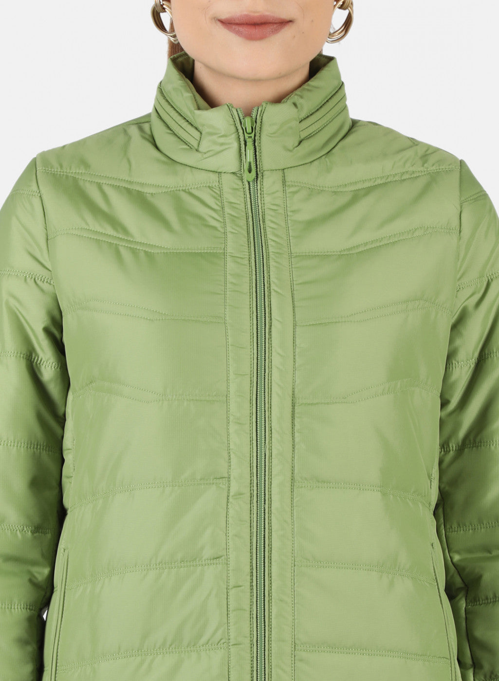 Women Green Solid Jacket