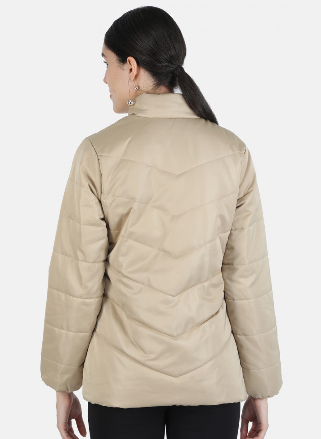 Women Beige Solid Jacket